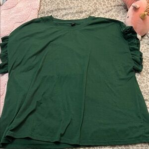 SHEIN Dark Green Short Sleeve Top